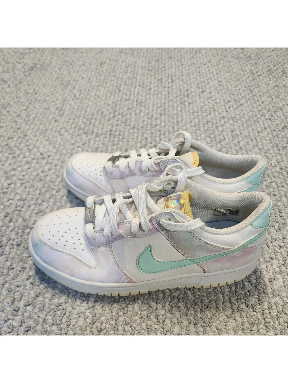 Nike Dunk Low GS Pastel Paisley Multi-Color Sneakers Big Kids Size 5Y